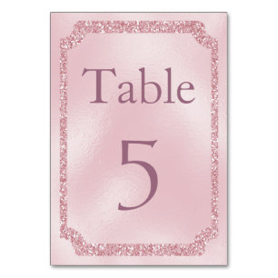 Glamourous Pink Glitter Event Table Number