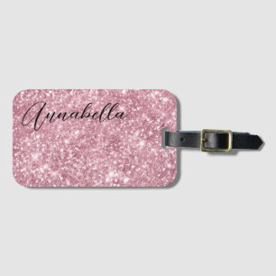 Glamourous Pink Glitter Luggage Tag