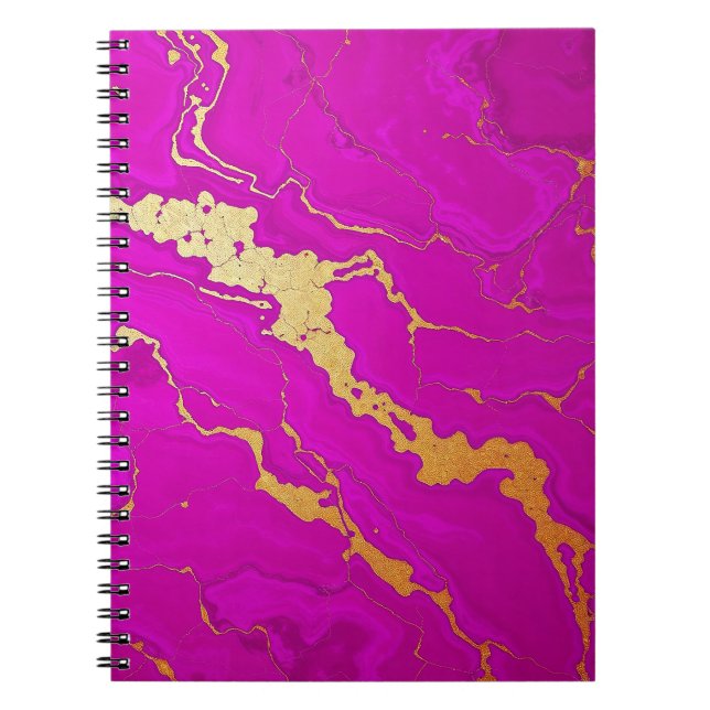 Glamourous Pink & Gold Marble Notebook (Front)