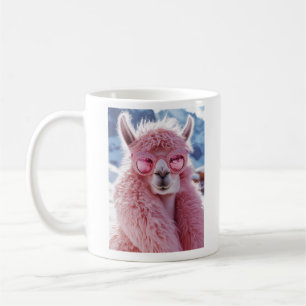 Glamourous Pink Llama - Winter Fashion Icon Coffee Mug