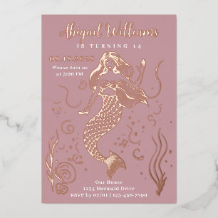 Glamourous Pink Mermaid Under the Sea Birthday