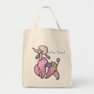 Glamourous Pink Poodle Fashion Hound - Personalise Tote Bag