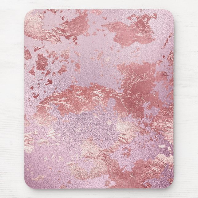 Glamourous Pink Sparkly Metallic Foil Mouse Pad (Front)