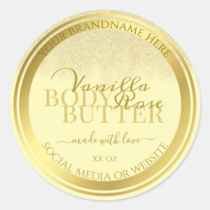 Glamourous Product Packaging Labels Cream and Gold