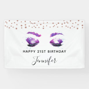 Glamourous Purple Eyes & Brows Watercolor Banner