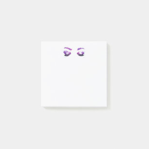 Glamourous Purple Eyes & Brows Watercolor Post-it Notes