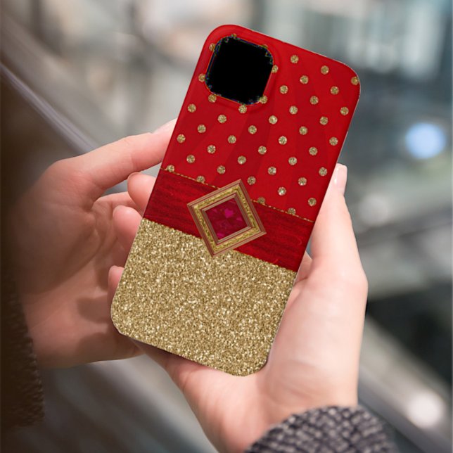 Glamourous Red and Gold Glittery Case-Mate iPhone Case (Creator Uploaded)