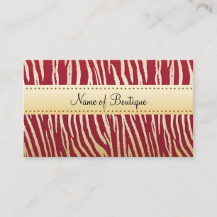 Glamourous Red and Gold Tiger Stripes Boutique Business Card