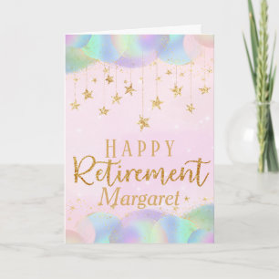 Glamourous Retirement Gold Glitter Card