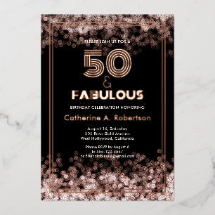 Glamourous Retro 50 & Fabulous Birthday Rose Gold