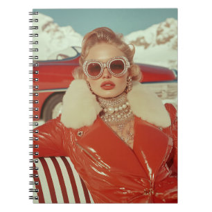 Glamourous Retro Winter Style in Alpine Setting Notebook
