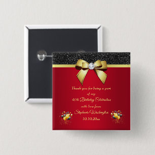 Glamourous, Romantic Elegance Birthday Thank You 15 Cm Square Badge