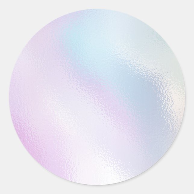 Glamourous Romantic iridescent  pearl holographic Classic Round Sticker (Front)