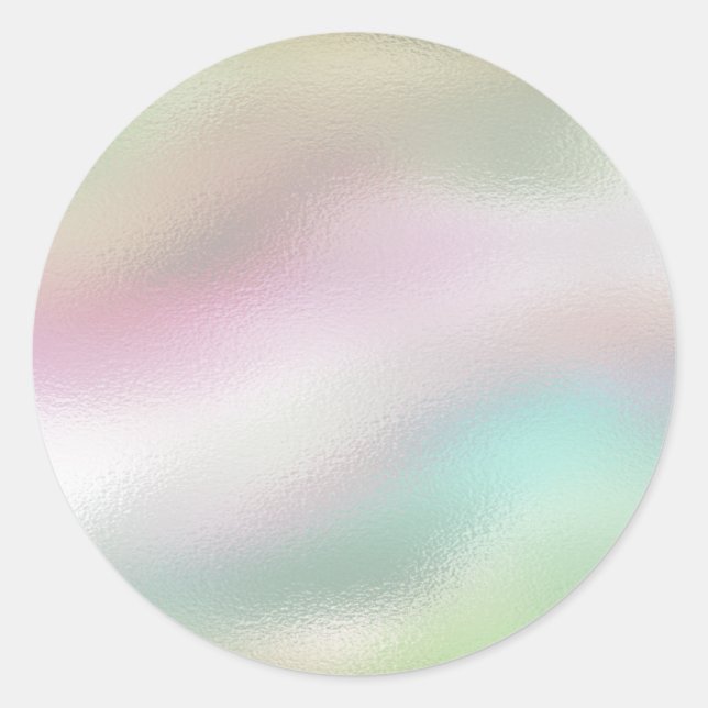 Glamourous Romantic iridescent  pearl holographic  Classic Round Sticker (Front)