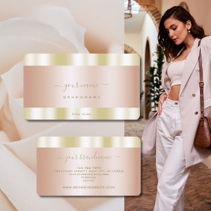Glamourous Rose Gold and Gold Colours Professional Business Card