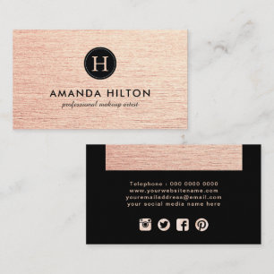 Glamourous Rose Gold Business Card Template