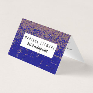 Glamourous Rose Gold Cobalt Blue Glitter Ombre Business Card