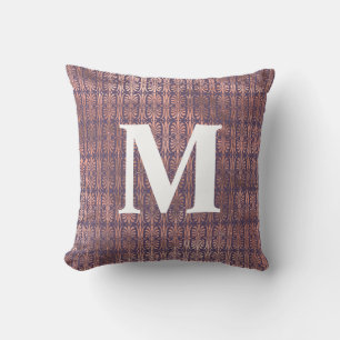 Glamourous Rose Gold Foil and Lavender Art Deco Cushion