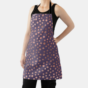 Glamourous Rose Gold Foil and Lavender Art Dots Apron