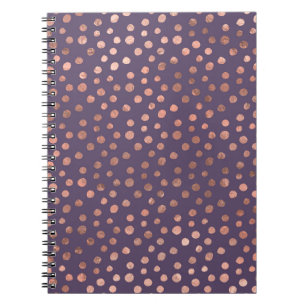 Glamourous Rose Gold Foil and Lavender Art Dots Notebook