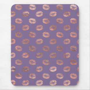Glamourous Rose Gold Foil and Lavender Lips Mouse Pad