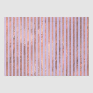 Glamourous Rose Gold Foil and Lavender Stripes Tissue Paper