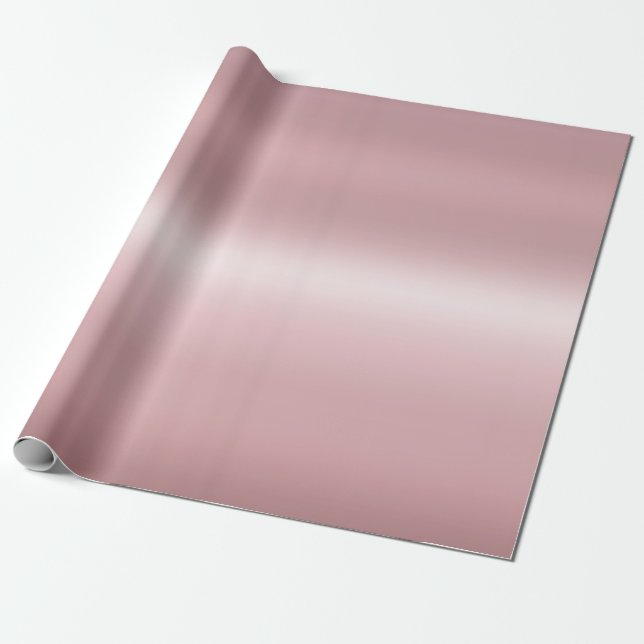 Glamourous Rose Gold Metallic Look Elegant Modern Wrapping Paper (Unrolled)
