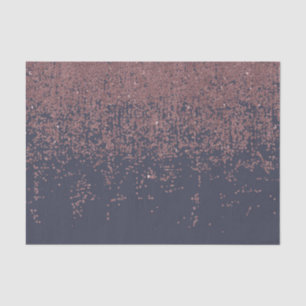 Glamourous Rose Gold Navy Blue Glitter Ombre Tissue Paper