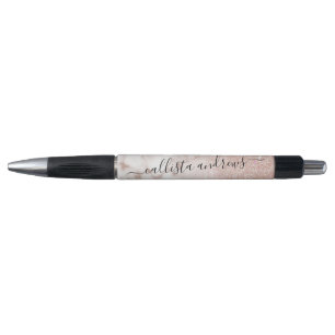 Glamourous Rose Gold White Glitter Marble Gradient