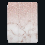 Glamourous Rose Gold White Glitter Marble Gradient iPad Pro Cover<br><div class="desc">This elegant and girly design perfect for the trendy and stylish fashionista. It features a faux printed rose gold sparkly glitter ombre gradient on top of a rose pink and white marble stone pattern background. It's glamourous, chic, luxurious, modern, and classy. ***IMPORTANT DESIGN NOTE: For any custom design request such...</div>