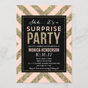 Glamourous Shimmer Surprise Party Invitation