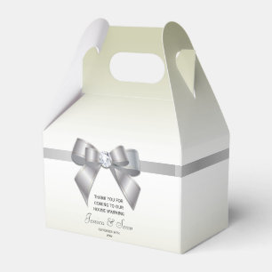 Glamourous Silver Bow & Ribbon House Warming Favour Box