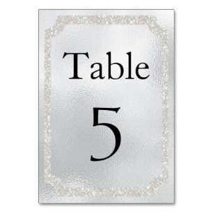 Glamourous Silver Glitter Event Table Number