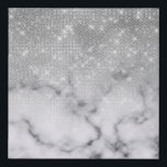 Glamourous Silver Glitter White Marble Ombre Faux Canvas Print<br><div class="desc">This chic and glamourous design is perfect for the trendy and stylish woman. It depicts a faux printed sparkly silver glitter sequin and white with black marble stone pattern ombre gradient. It's modern, girly, pretty, and cool. ***IMPORTANT DESIGN NOTE: For any custom design request such as matching product requests, colour...</div>