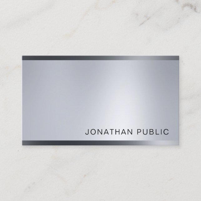 Glamourous Silver Look Lights Modern Professional Business Card (Front)