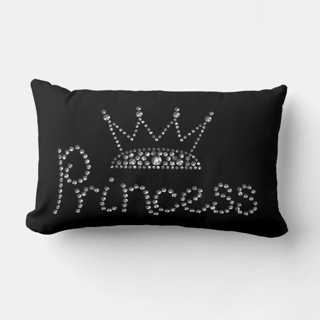Glamourous Silver Princess Crown Lumbar Cushion (Front)