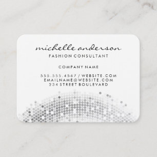 Glamourous Silver Sequin White Grey Business Card
