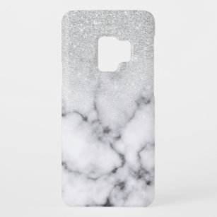 Glamourous Silver White Glitter Marble Gradient Case-Mate Samsung Galaxy S9 Case