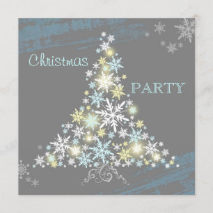 Glamourous Snowflake Tree Christmas Party Invitation