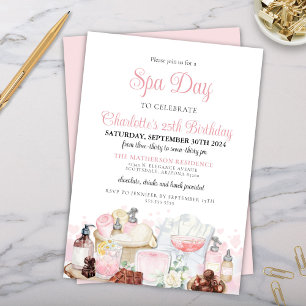 Glamourous Spa Day Chocolate Adult Bridal Birthday Invitation