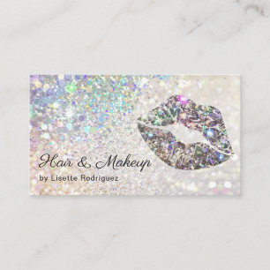 Glamourous Sparkly Glitter Lip Gloss Kiss Business Card