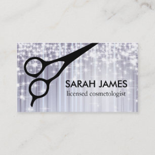 glamourous sparkly hairstylist hair stylist silver appointment card