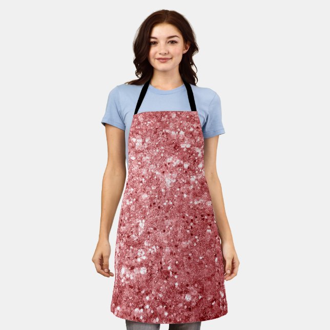 Glamourous Sparkly Pink Glitter Apron (Worn)