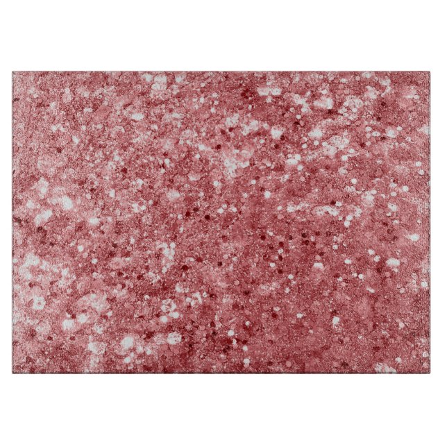 Glamourous Sparkly Pink Glitter Cutting Board (Front)