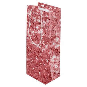 Glamourous Sparkly Pink Glitter Wine Gift Bag