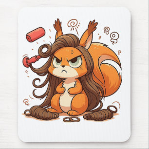 Glamourous Squirrel Hair Day Mouse Pad