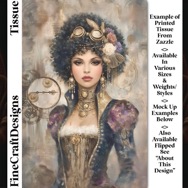 Glamourous Steampunk Woman DM2L Decoupage Tissue Paper (Creator Uploaded)