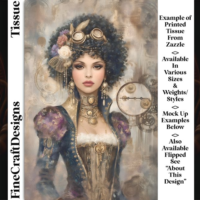 Glamourous Steampunk Woman DM2R Decoupage Tissue Paper (Creator Uploaded)