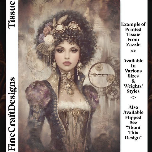 Glamourous Steampunk Woman DM2RF Decoupage Tissue Paper (Creator Uploaded)