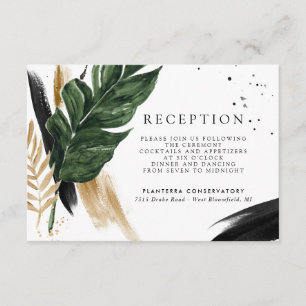 Glamourous Summer Greenery Wedding Reception Enclosure Card